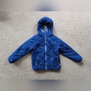 Quilted Hooded Puffer Jacket - Blue
